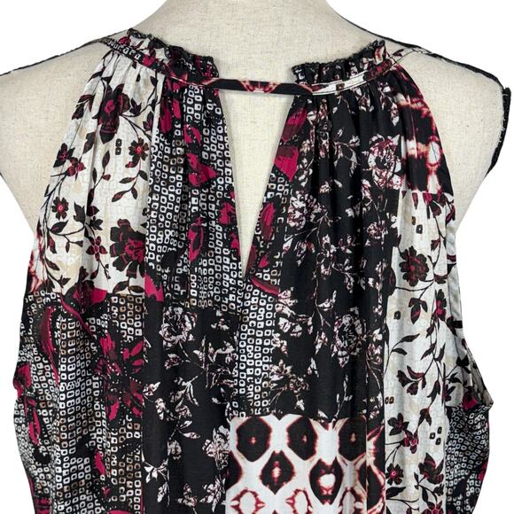 INC 1X-Large Halter Maxi Dress Floral Patchwork Tiered Ruffled Lightweight Multi - Picture 5 of 9